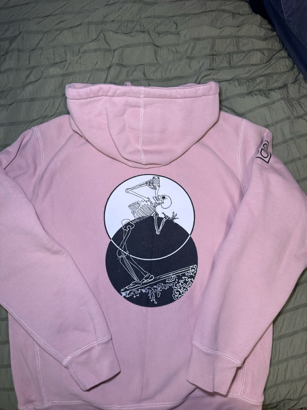 Pink Skeleton Skateboard Graphic Hoodie